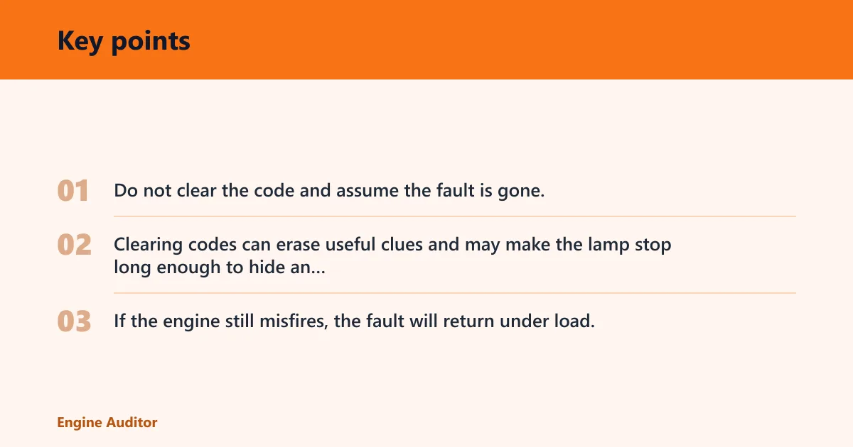 Key points: Flashing CEL triage table