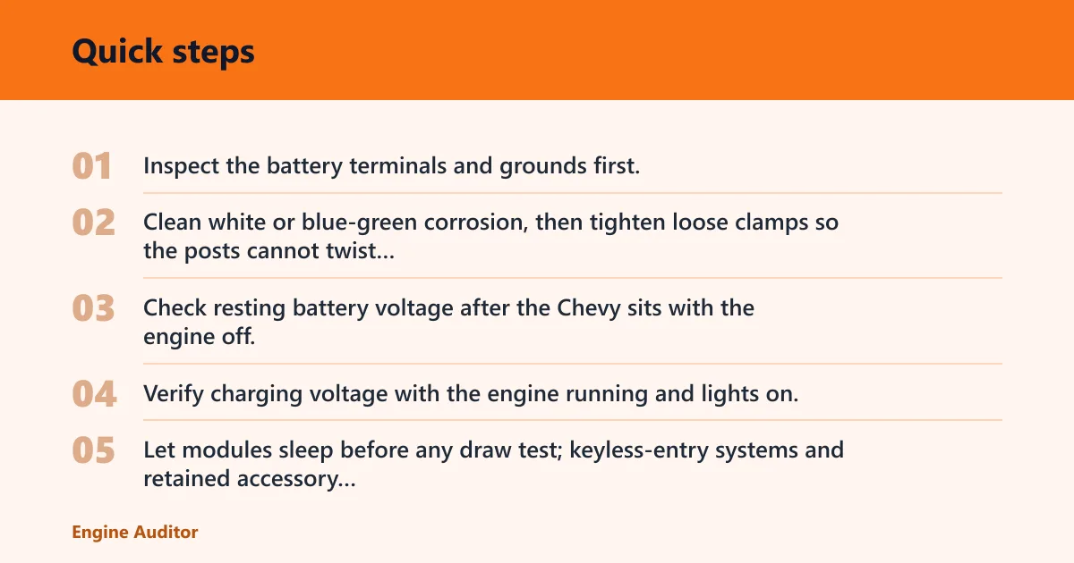 Quick steps: How to test battery, alternator, and draw