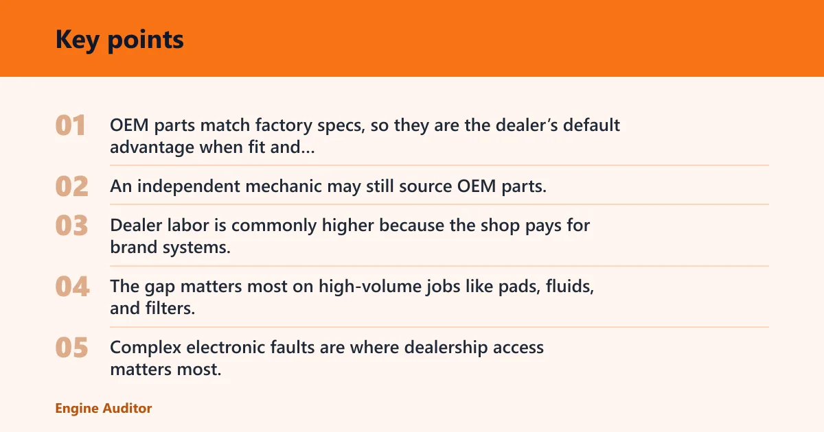 Key points: Chevy service comparison table