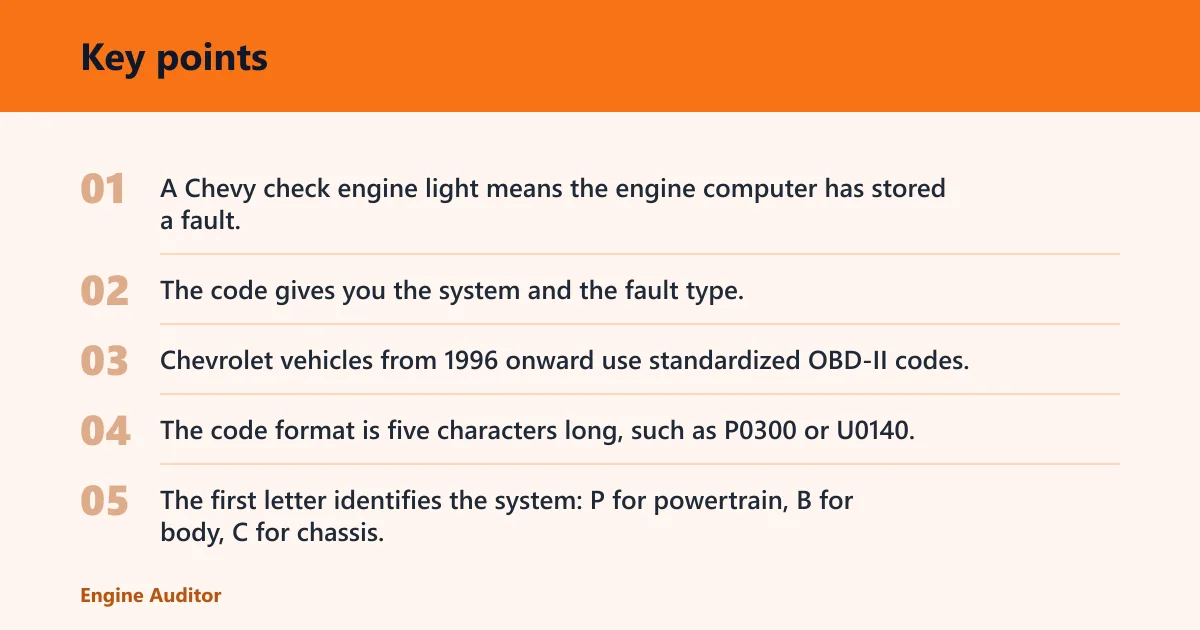 Key points: How Chevy trouble codes work
