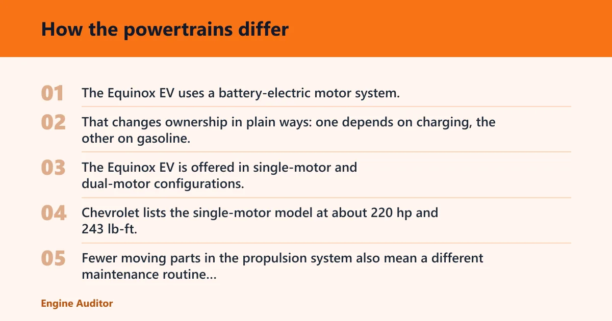 Steps: How the powertrains differ