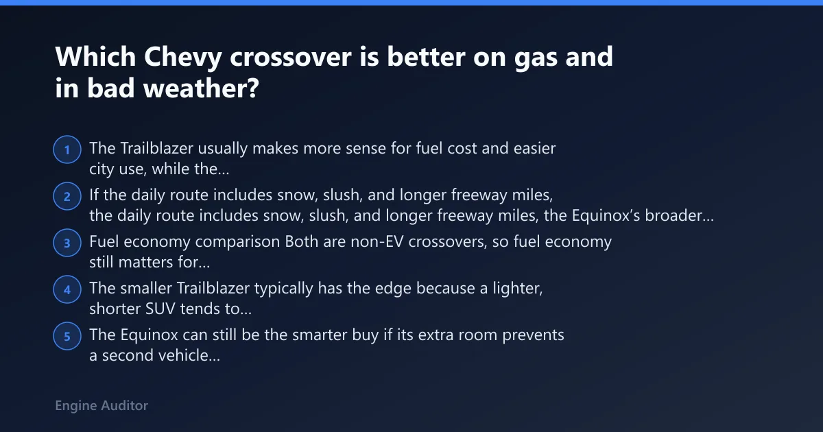 Steps: Which Chevy crossover is better on gas and in bad weather?