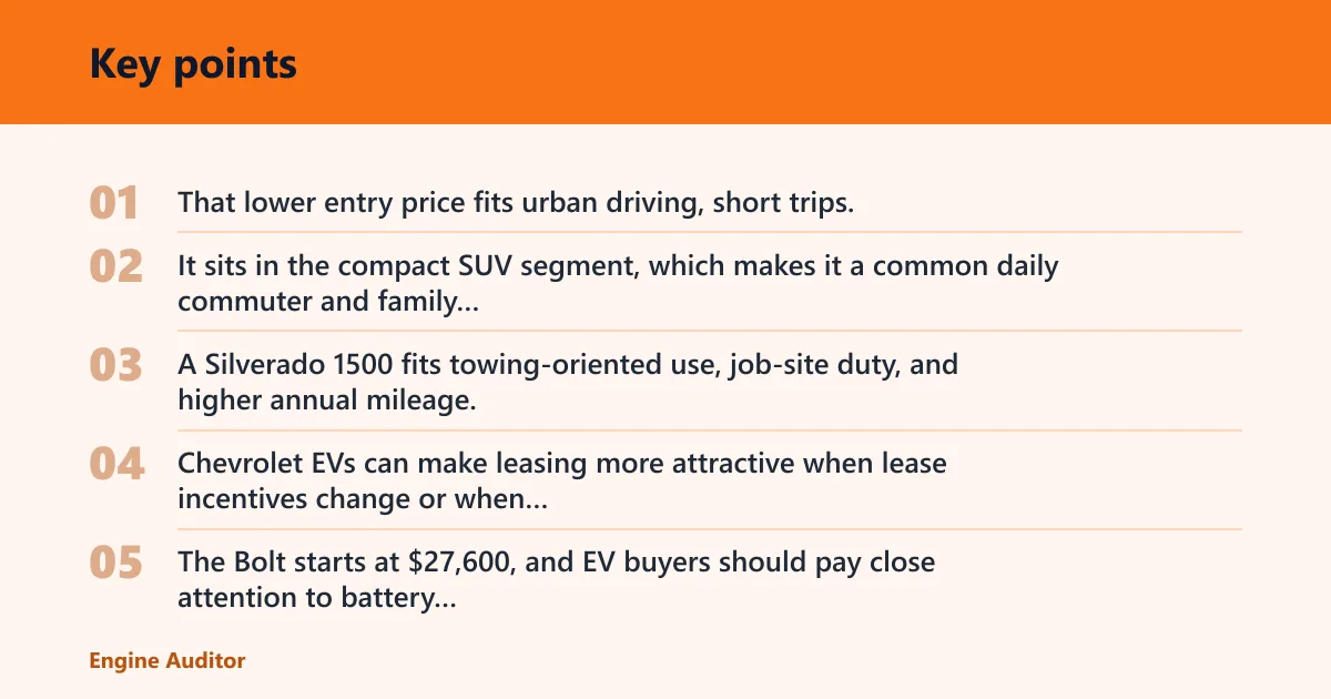 Key points: Which Chevy models fit each path?