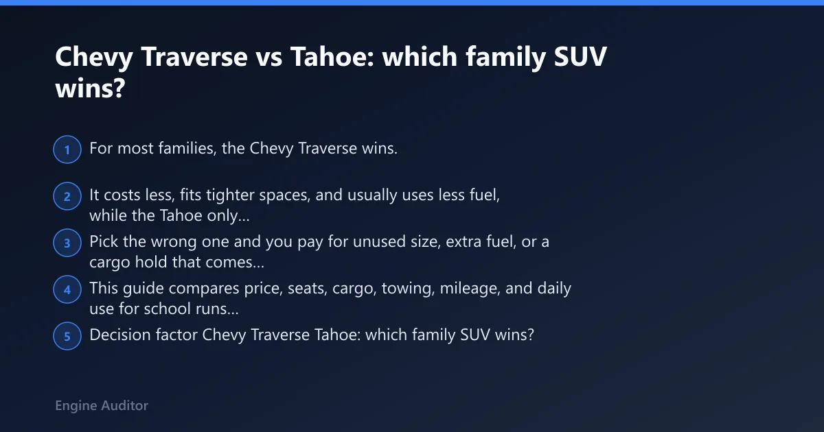 Steps: Chevy Traverse vs Tahoe: which family SUV wins?