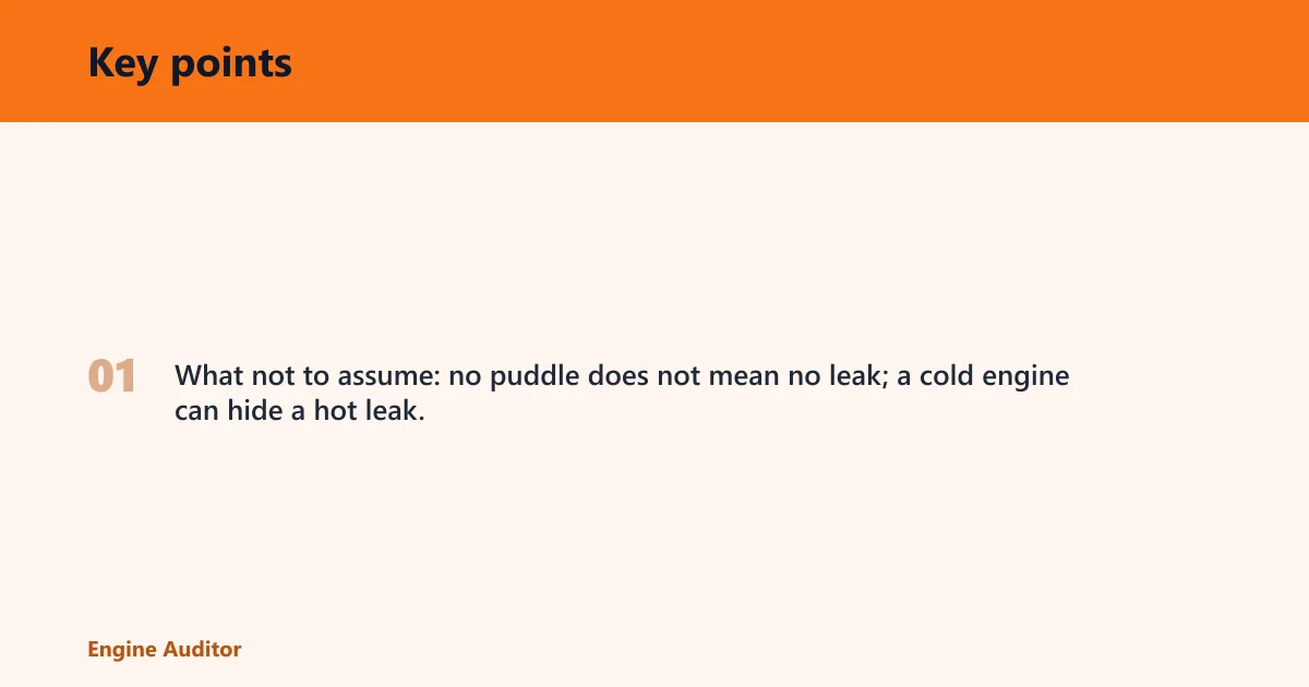 Key points: Coolant loss triage matrix