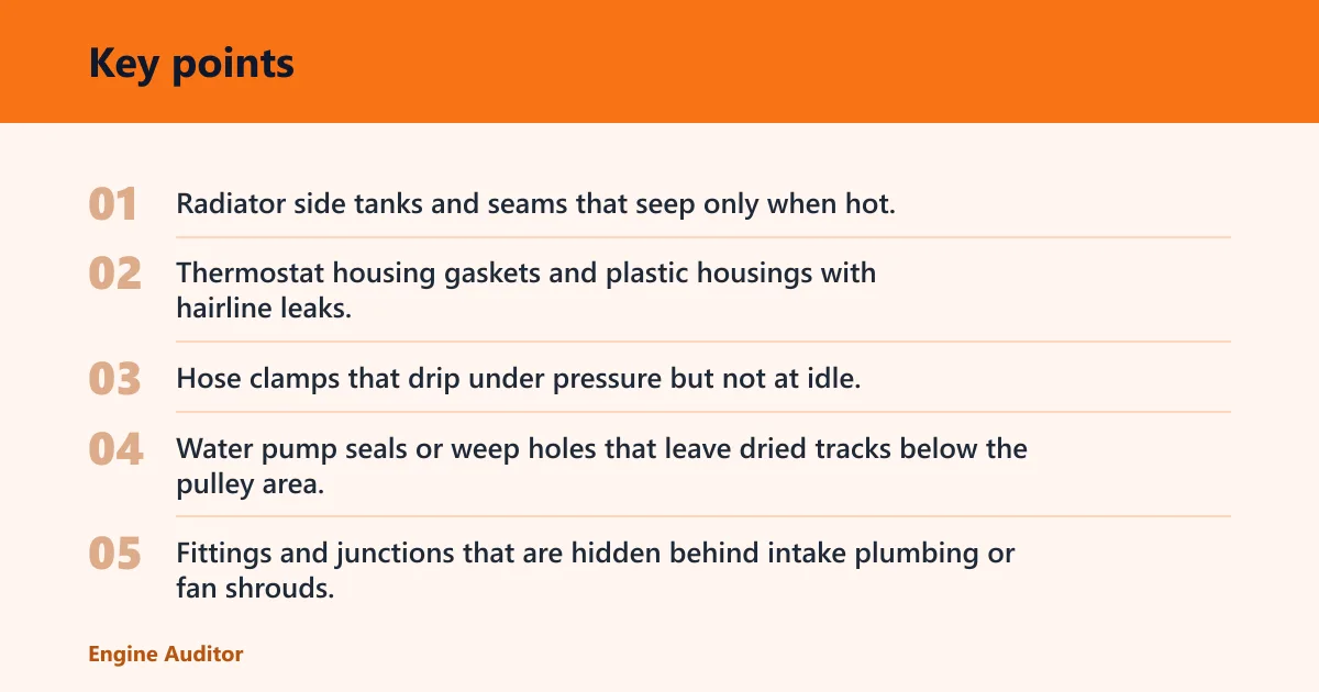 Key points: How do you find a hidden coolant leak at home?