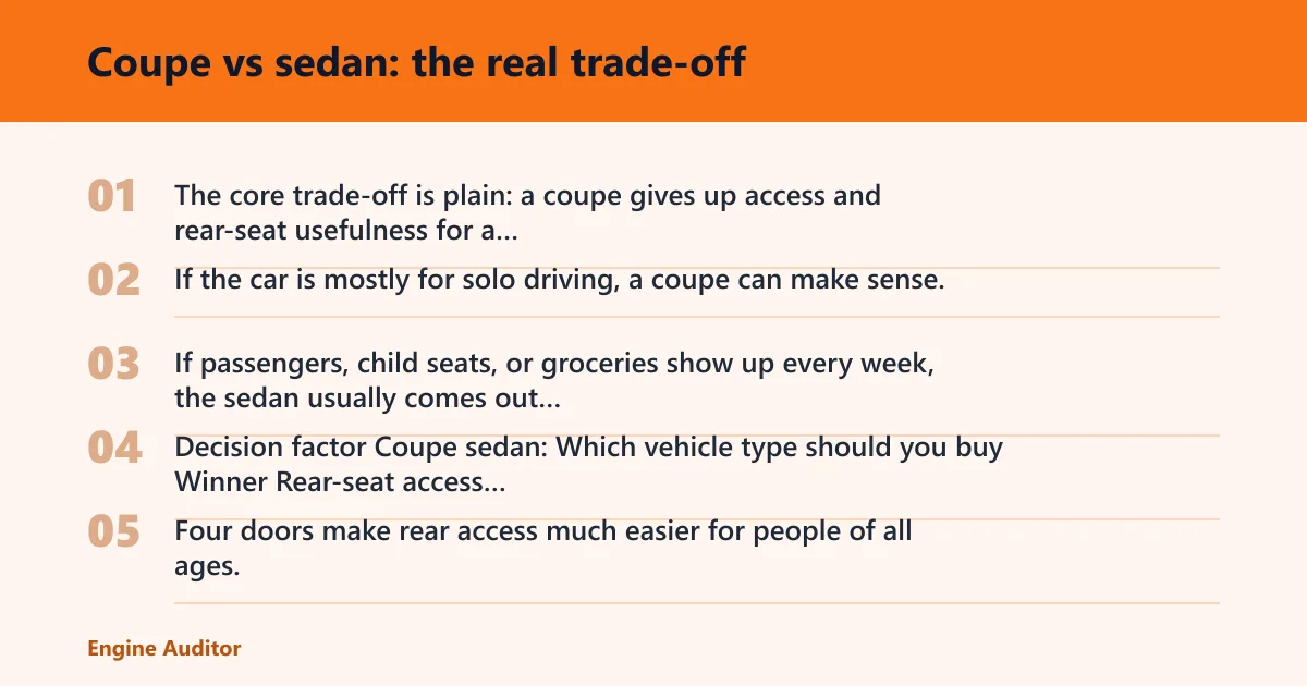 Steps: Coupe vs sedan: the real trade-off