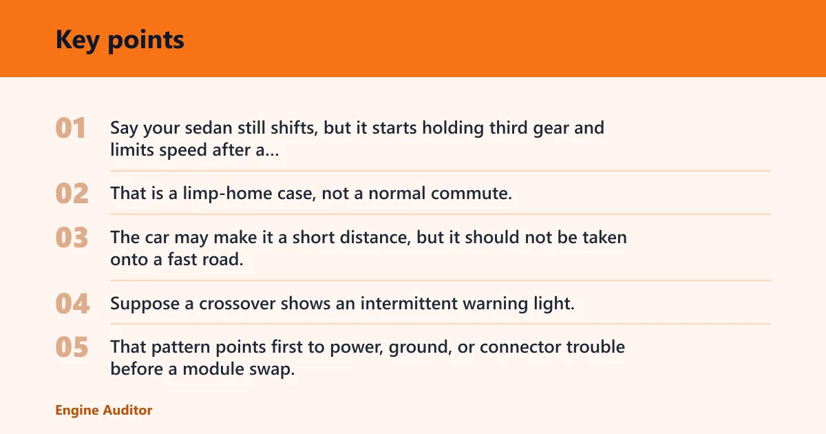 Key points: Drive, limp, or tow?