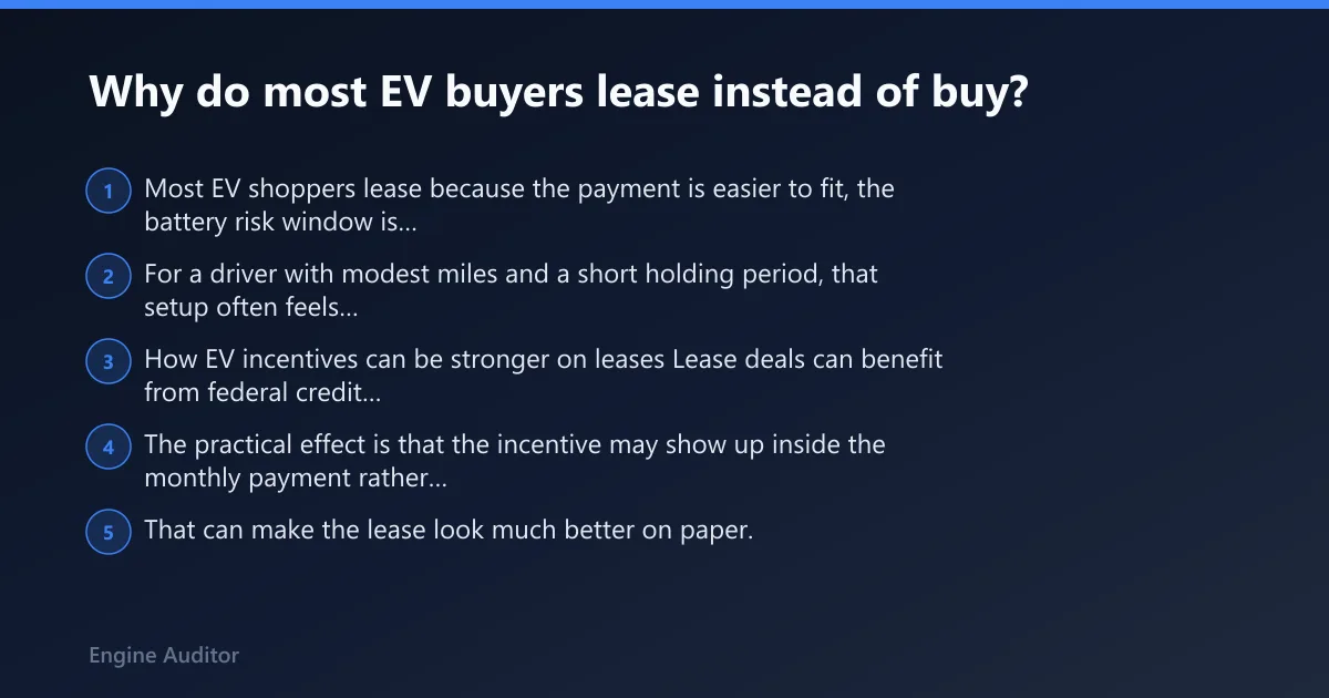 Steps: Why do most EV buyers lease instead of buy?
