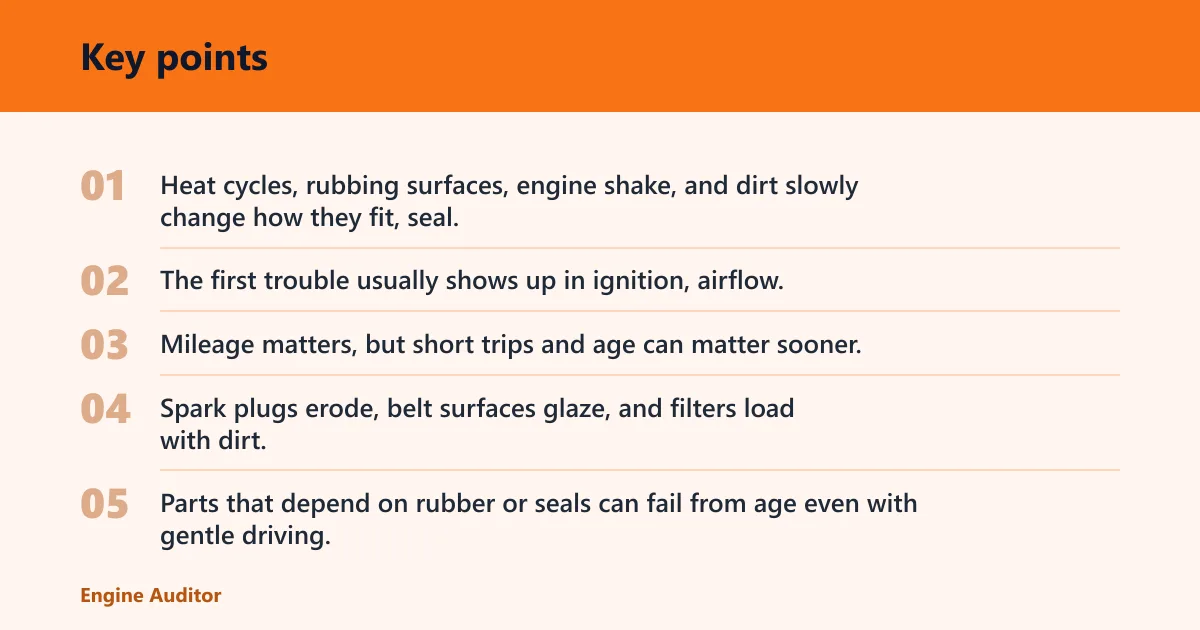 Key points: What fails first in daily driving?