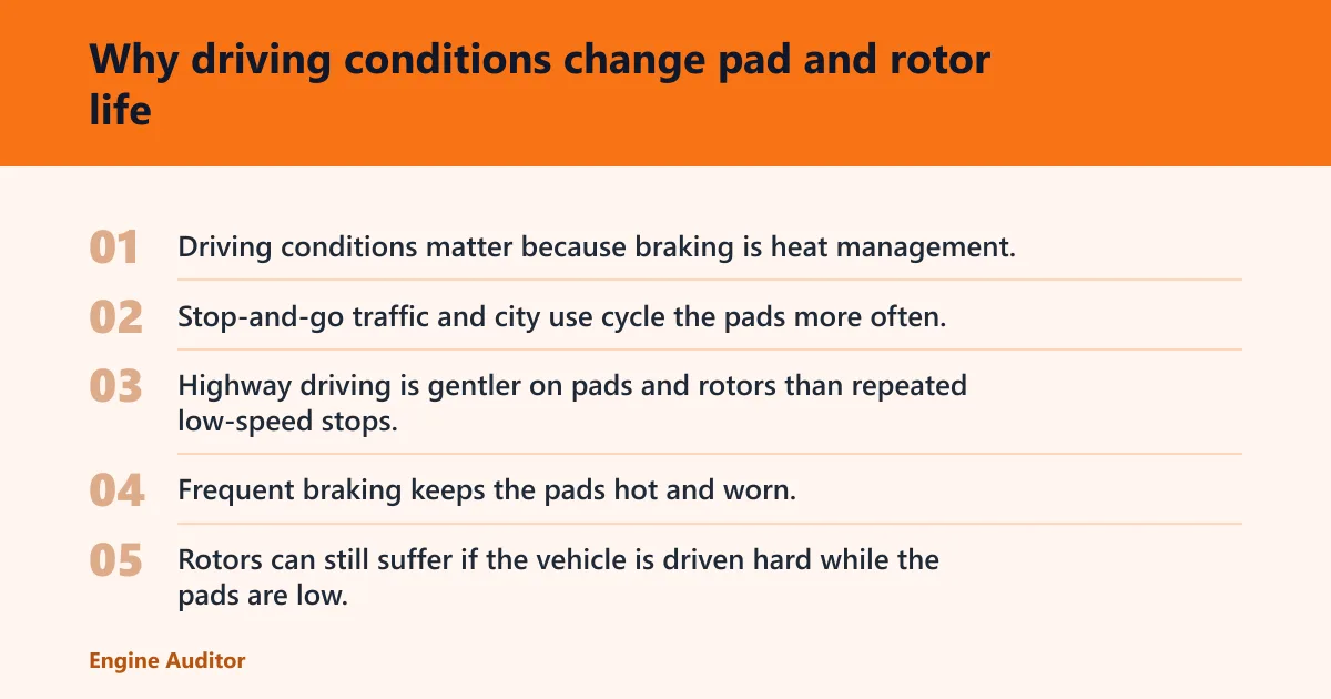 Steps: Why driving conditions change pad and rotor life