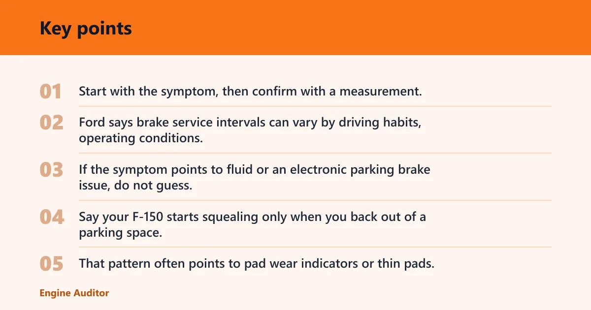 Key points: Brake service decision table