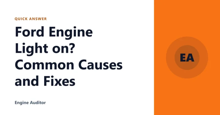 Ford Engine Light on? Common Causes and Fixes