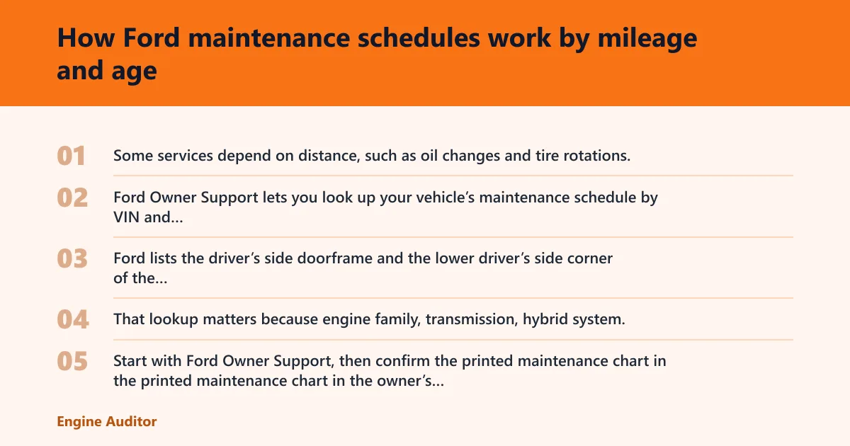Steps: How Ford maintenance schedules work by mileage and age