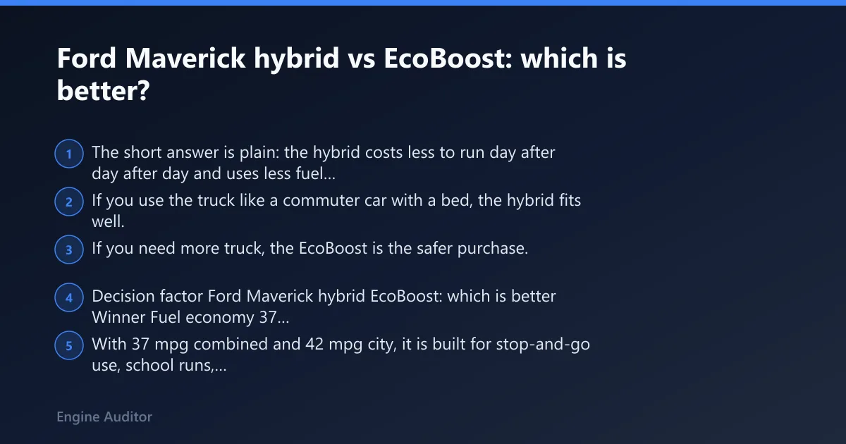 Steps: Ford Maverick hybrid vs EcoBoost: which is better?