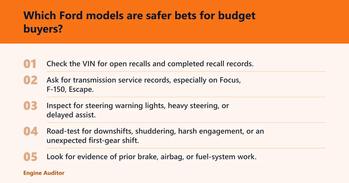 Steps: Which Ford models are safer bets for budget buyers?