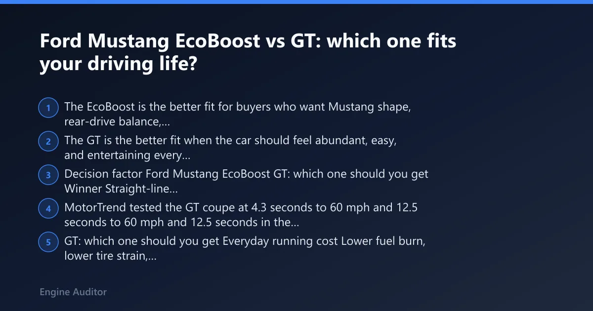 Steps: Ford Mustang EcoBoost vs GT: which one fits your driving life?