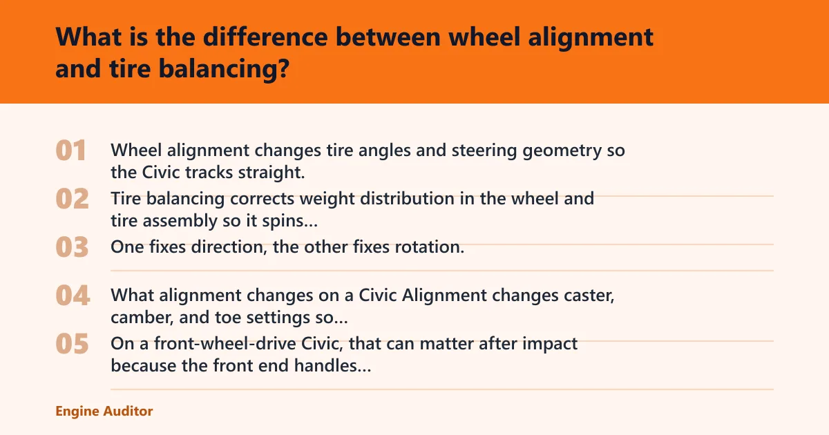 Steps: What is the difference between wheel alignment and tire balancing?