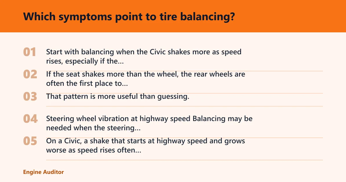 Steps: Which symptoms point to tire balancing?