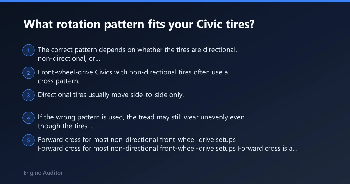 Steps: What rotation pattern fits your Civic tires?