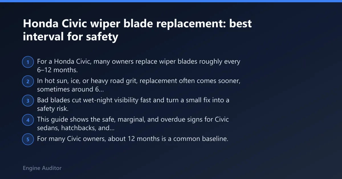 Steps: Honda Civic wiper blade replacement: best interval for safety