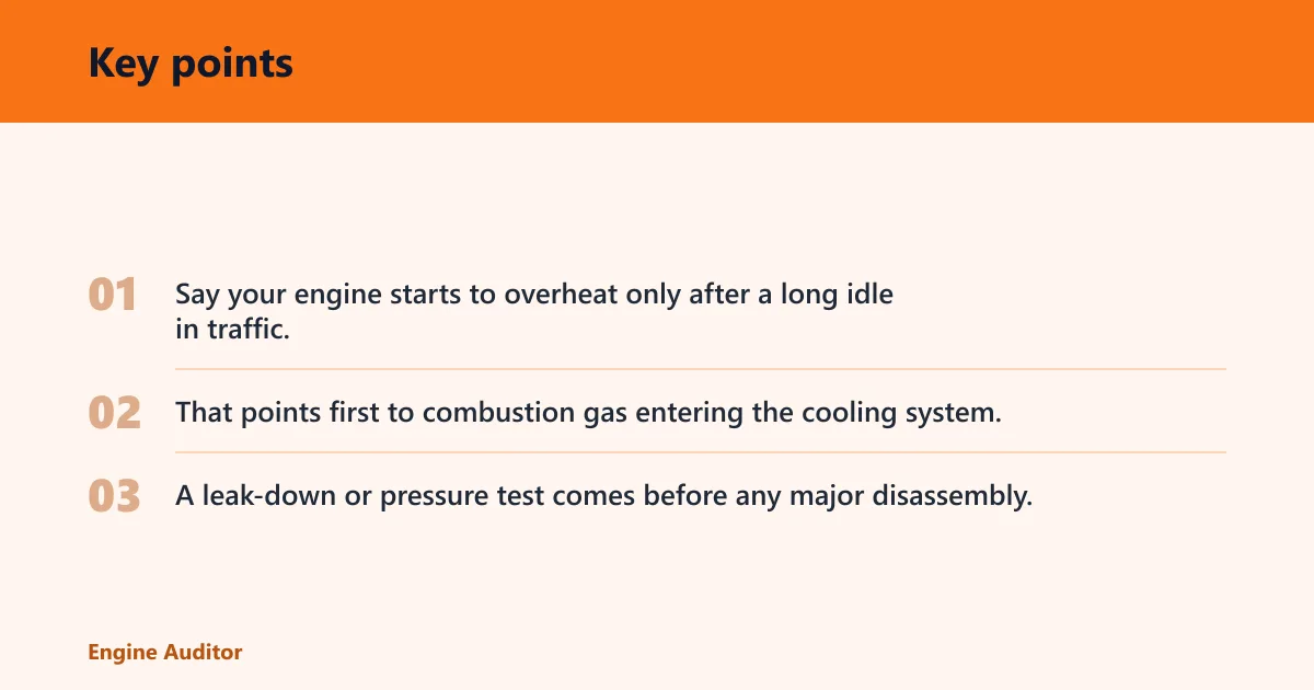 Key points: Cylinder head symptom matrix