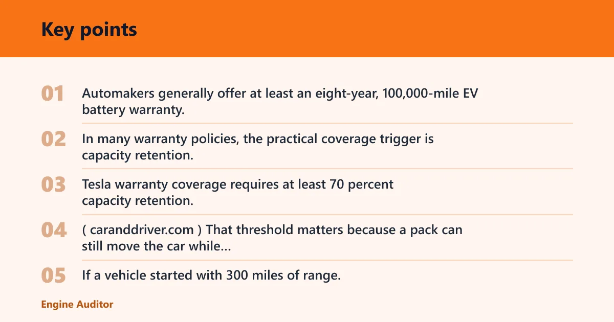 Key points: Battery degradation and warranty limits