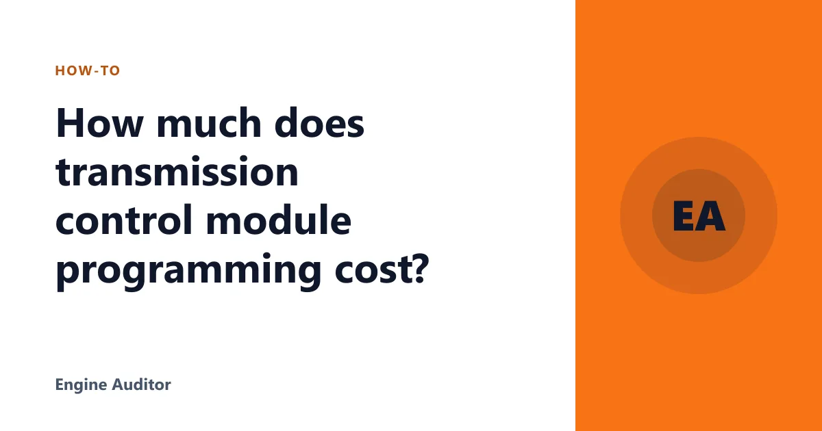 How much does transmission control module programming cost?