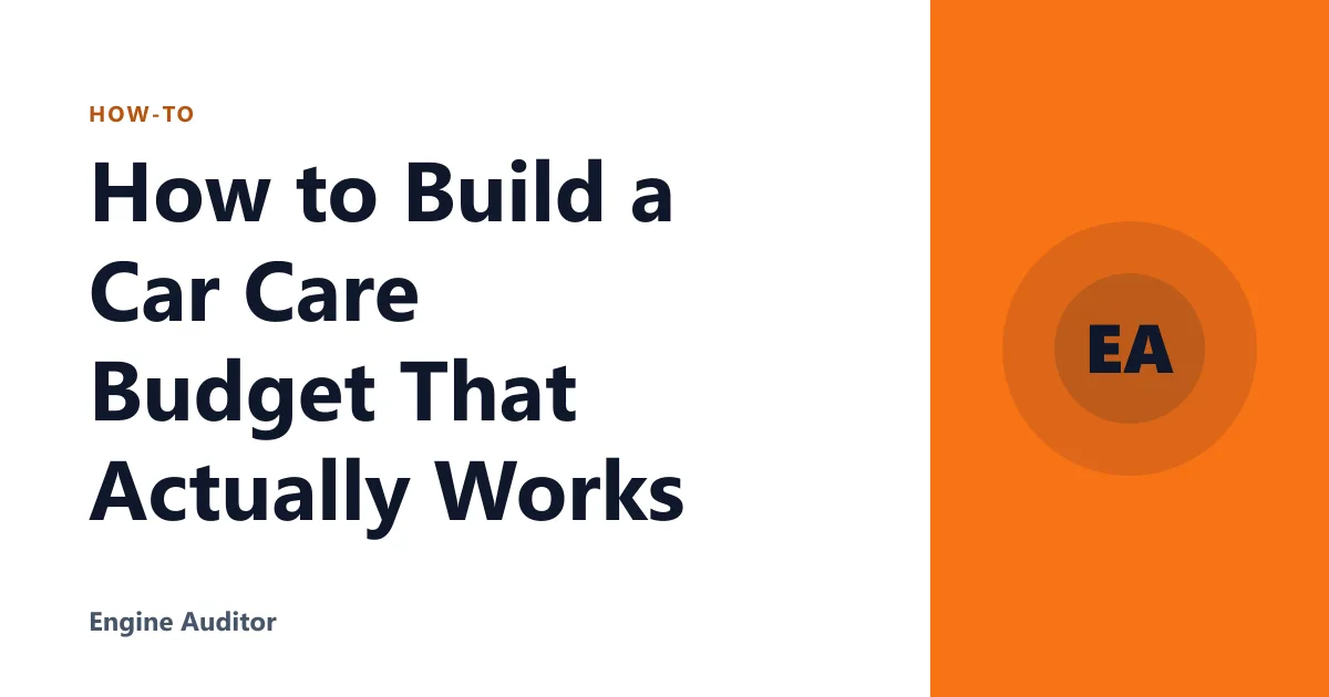 How to Build a Car Care Budget That Actually Works