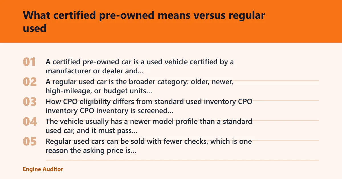 Steps: What certified pre-owned means versus regular used