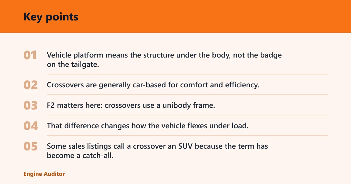 Key points: What is the difference between a crossover and an SUV?