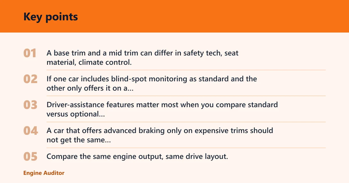 Key points: What should you compare on the window sticker?