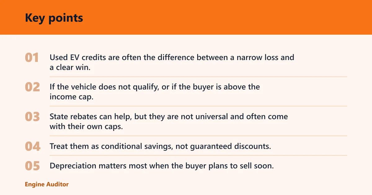 Key points: When do incentives and depreciation matter most?