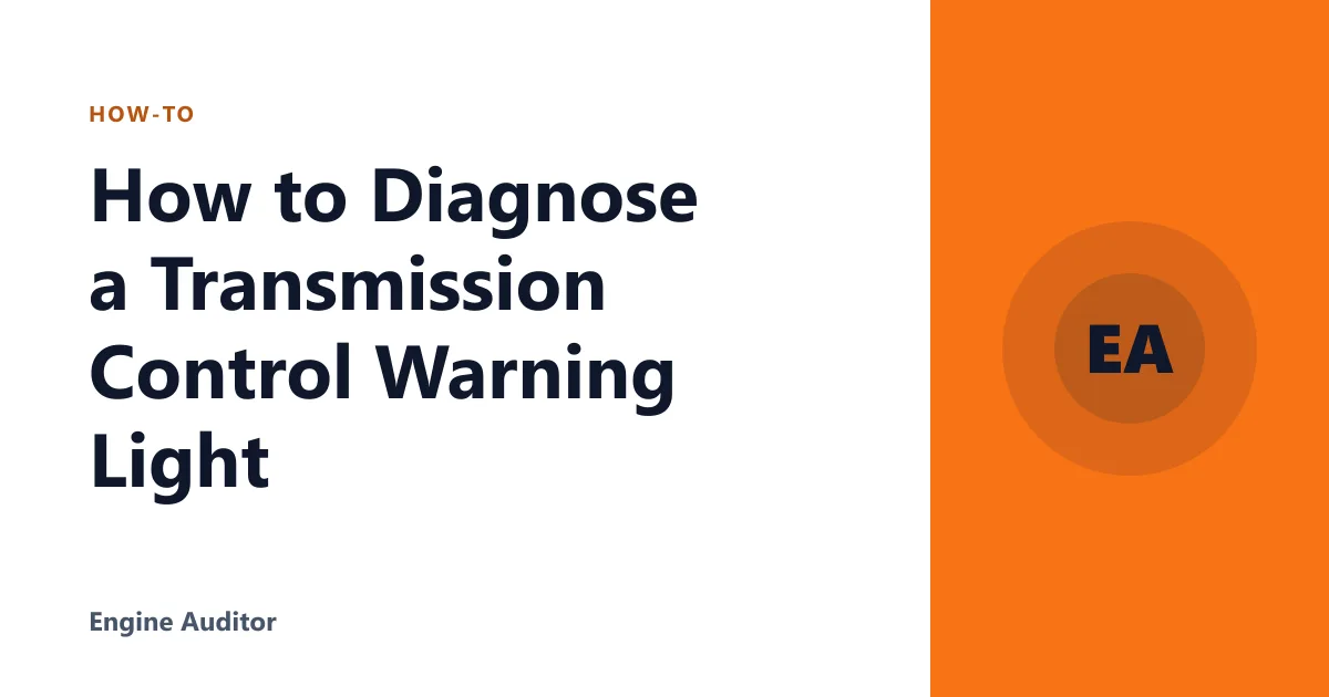 How to Diagnose a Transmission Control Warning Light