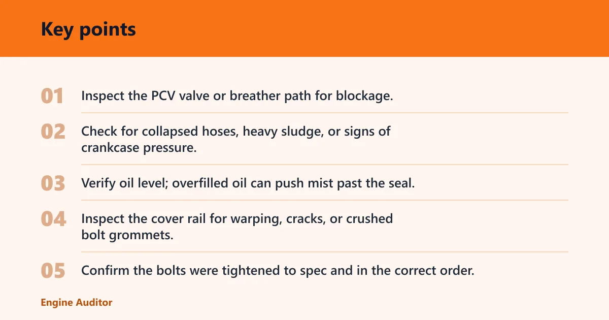 Key points: Why does a new gasket leak again?