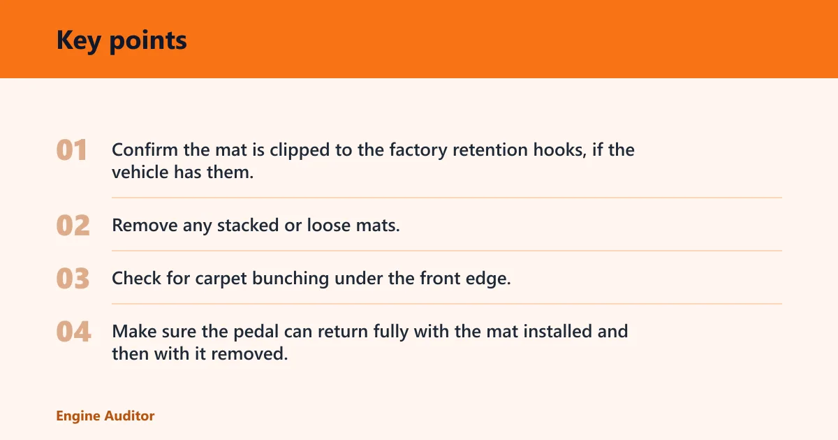 Key points: Can a floor mat cause the gas pedal to stick?