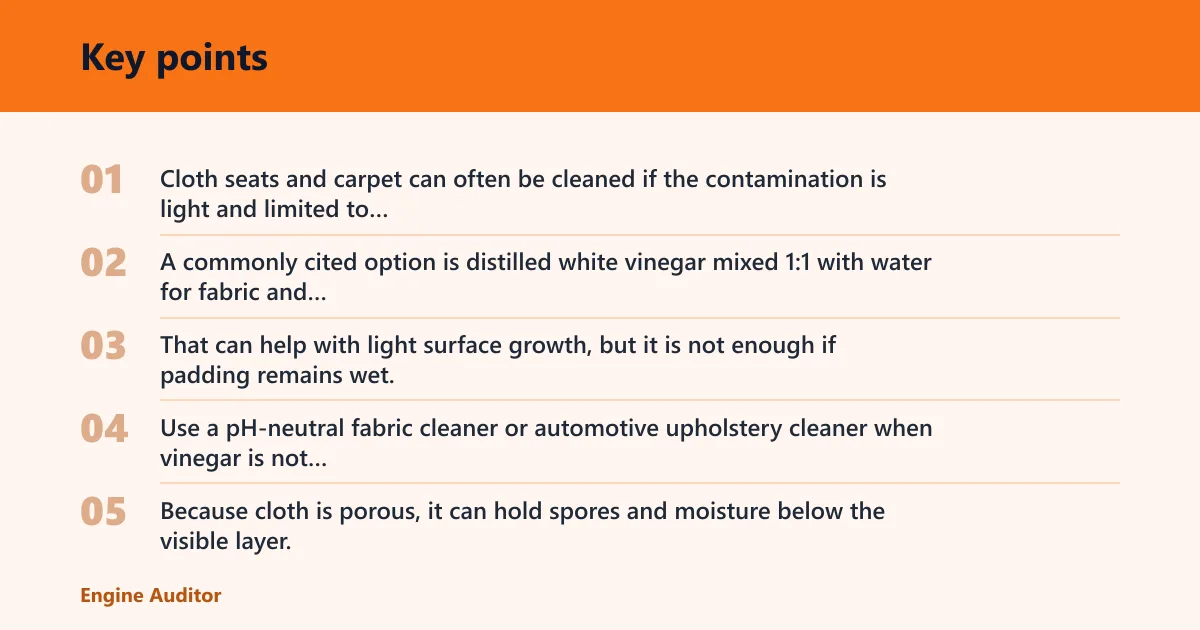 Key points: Mold cleaning by material