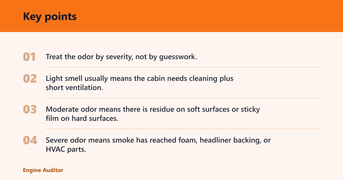 Key points: How bad is the smell? Use this triage checklist