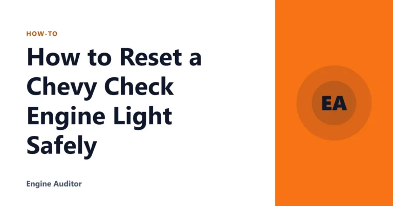 How to Reset a Chevy Check Engine Light Safely