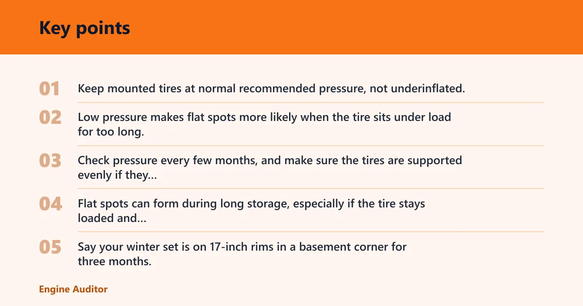 Key points: How should mounted and unmounted tires be stored?