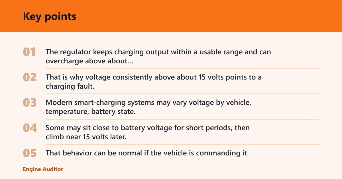 Key points: How does the alternator know when to charge?