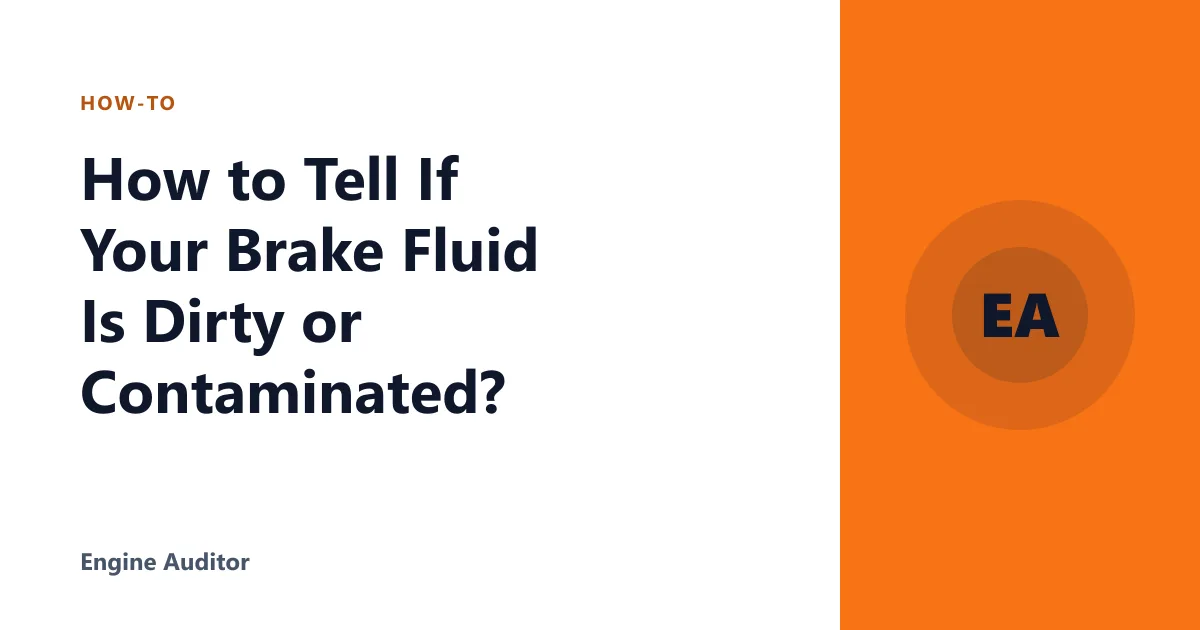 How to Tell If Your Brake Fluid Is Dirty or Contaminated?