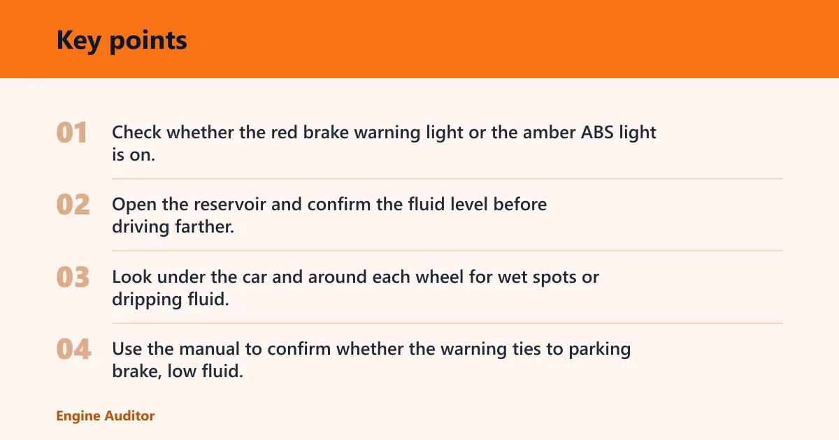 Key points: Is the brake warning light a fluid problem?