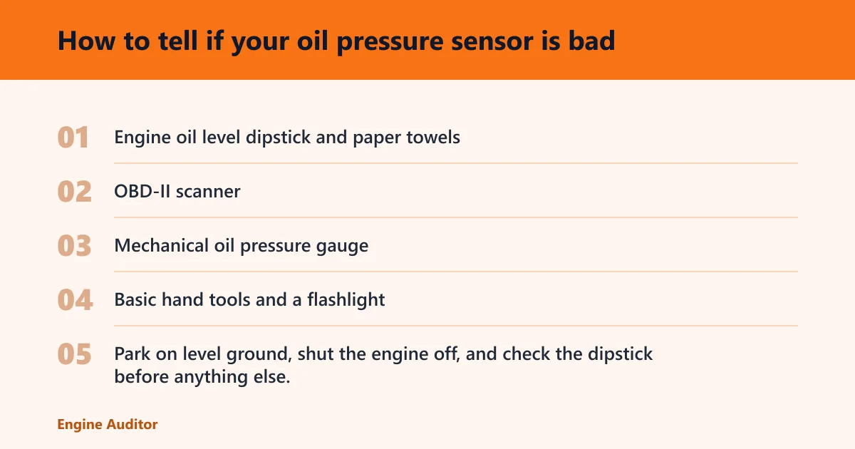 Steps: How to tell if your oil pressure sensor is bad