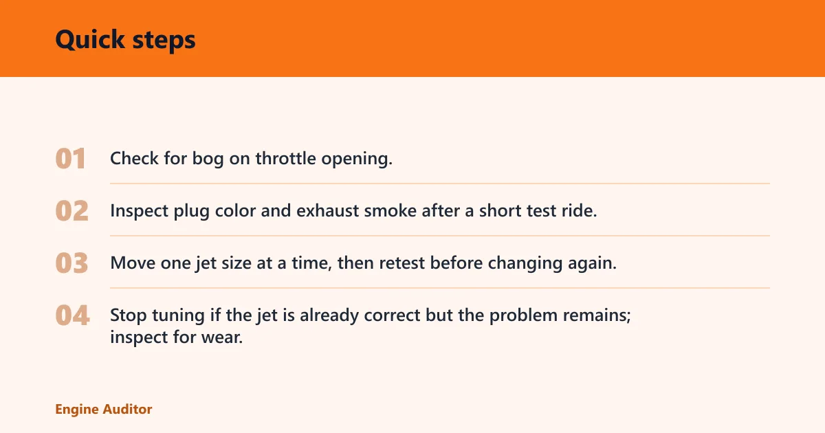 Quick steps: When should you change jets?