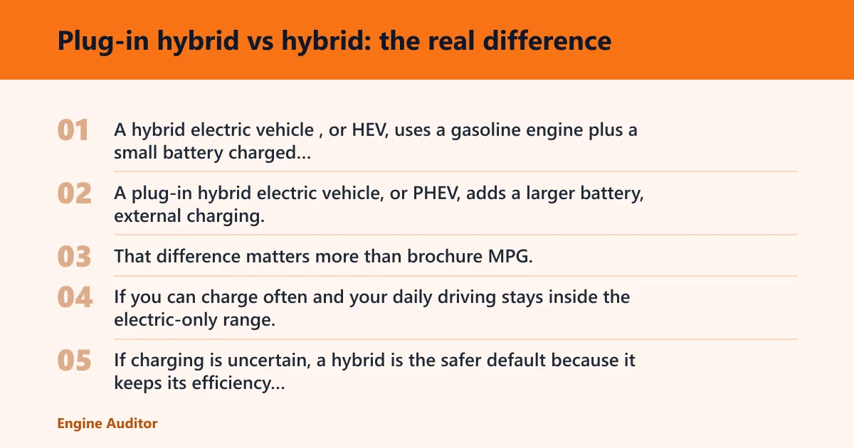 Steps: Plug-in hybrid vs hybrid: the real difference