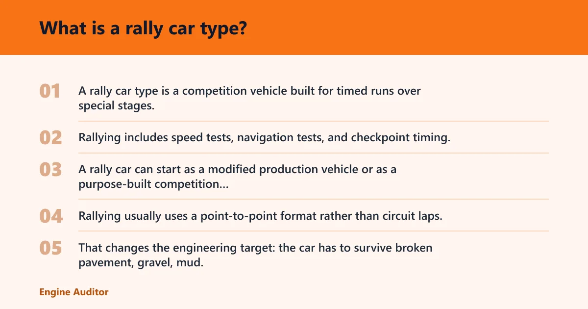 Steps: What is a rally car type?
