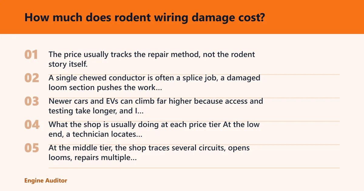 Steps: How much does rodent wiring damage cost?