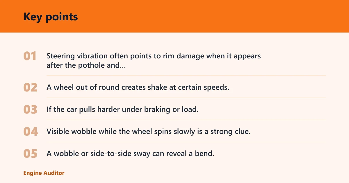 Key points: What does a bent wheel feel like?