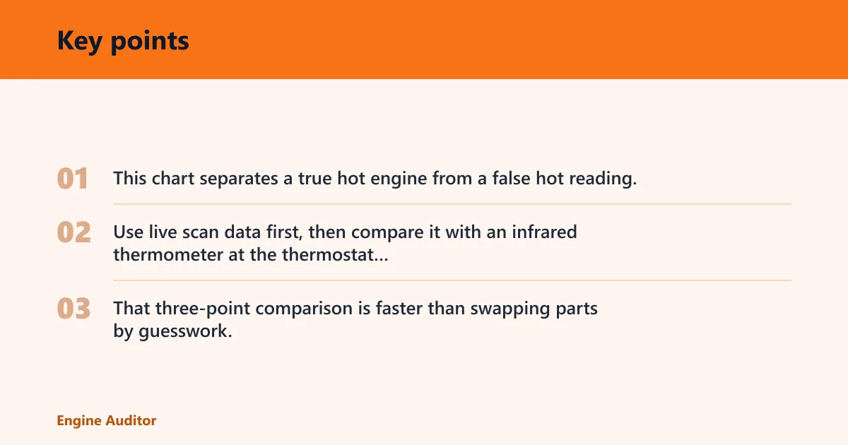 Key points: Temperature gauge comparison chart